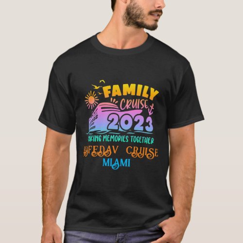 Cute Personalized Cruise Ship Family Trip Sunset T T_Shirt