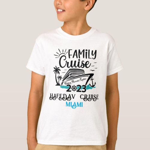 Cute Personalized Cruise Ship Family Trip Sunset T T_Shirt