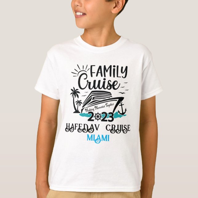 Cute Personalized Cruise Ship Family Trip Sunset T T-Shirt (Front)