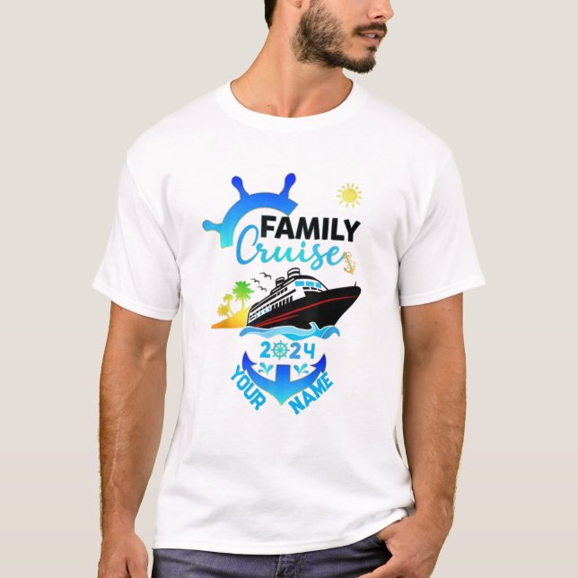 Cute Personalized Cruise Ship Family Trip T-Shirt (Front)