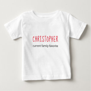 Cute Personalized Current Family Favorite Red Baby T-Shirt