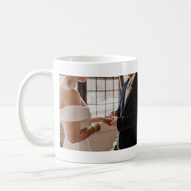 Cute Personalized Custom Family Two Photo Collage Coffee Mug (Left)