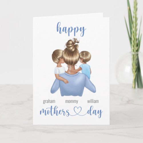 Cute Personalized Custom Name Happy Mothers Day Card