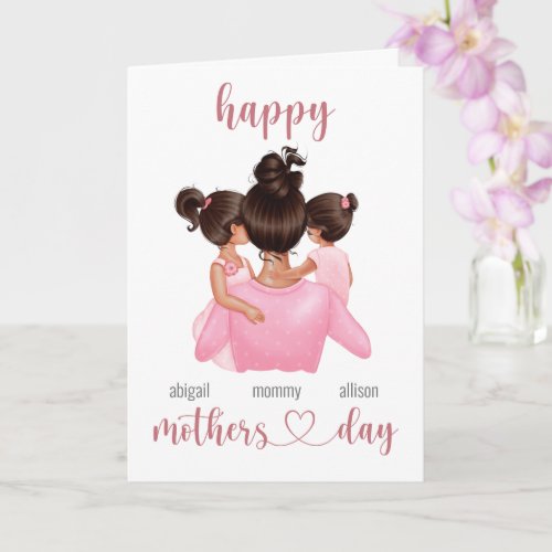 Cute Personalized Custom Name Happy Mothers Day Card