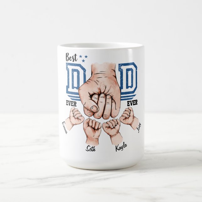 Cute Personalized Dad Fist Bump Coffee Mug (Center)