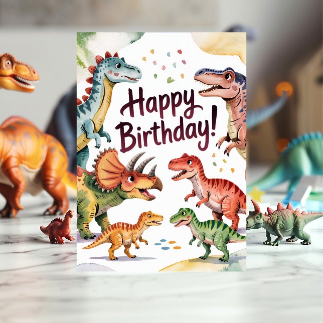 Cute Personalized Dinosaur Birthday  Card (Creator Uploaded)