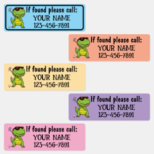 Cute Personalized Dinosaur Golf Club Labels