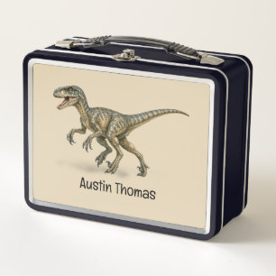 Cute Personalized Dinosaur Kids Name Lunch Box