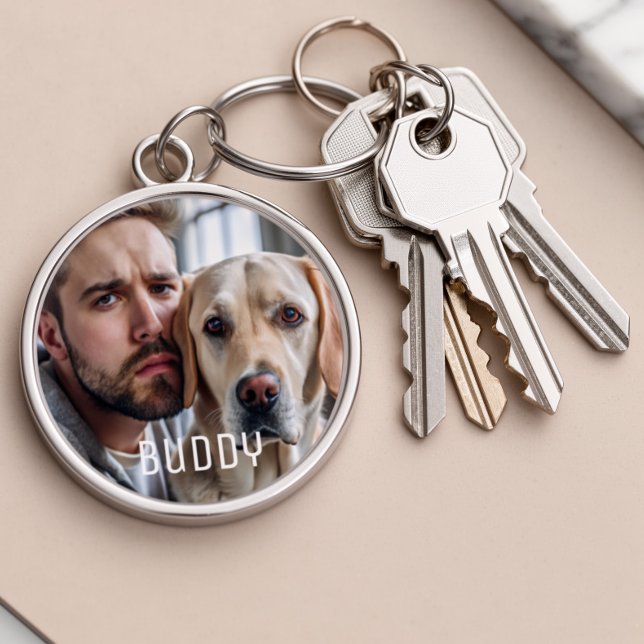 Cute Personalized Dog Lover Pet Photo Keepsake Keychain (Creator Uploaded)