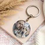 Cute Personalized Dog Lover Pet Photo Keepsake Keychain<br><div class="desc">Celebrate the bond with your furry best friend with this custom pet photo keychain! Featuring a heartwarming image of you and your dog, along with their name beautifully displayed in elegant font, this keychain is a perfect keepsake to carry everywhere you go. Ideal for dog lovers, this personalized keychain makes...</div>
