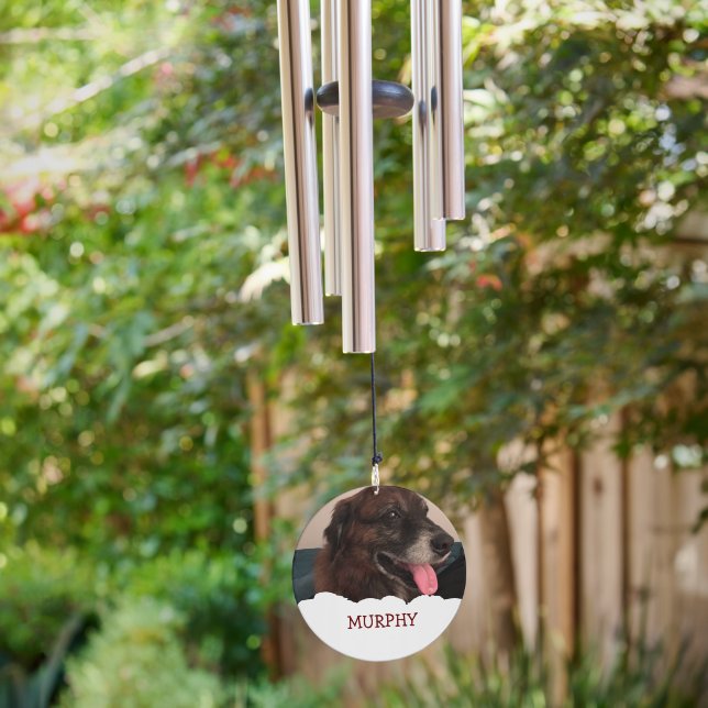 Cute Personalized Dog or Cat Photo Wind Chime (Backyard)