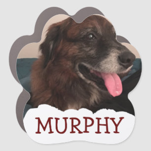 Cute Personalized Dog Photo Paw Print Shaped Car Magnet