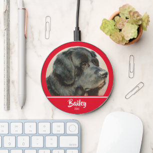 Cute Personalized Dog Photo Wireless Charger