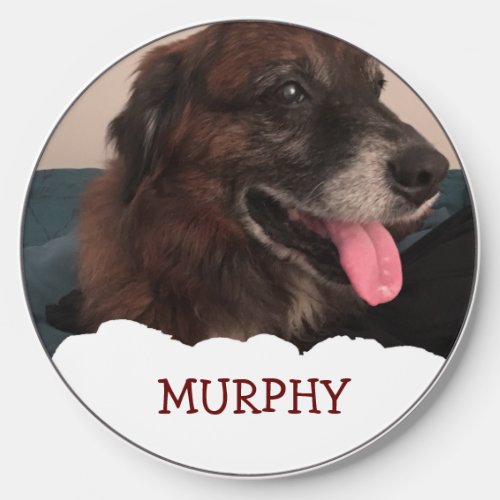 Cute Personalized Dog Photo Wireless Charger