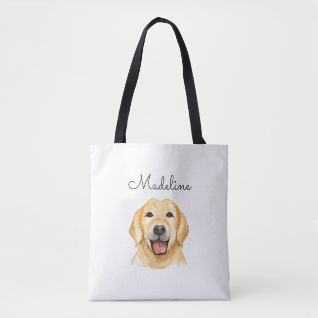 Cute Personalized Dog Tote Bag (Front)