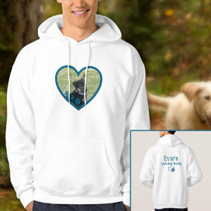 Cute Personalized Dog Walking Buddy Heart Photo Hoodie