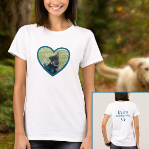 Cute Personalized Dog Walking Buddy Heart Photo T-Shirt