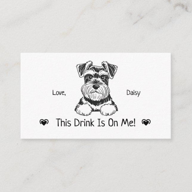 Cute Personalized Dog Wedding Drink Ticket Enclosure Card (Front)