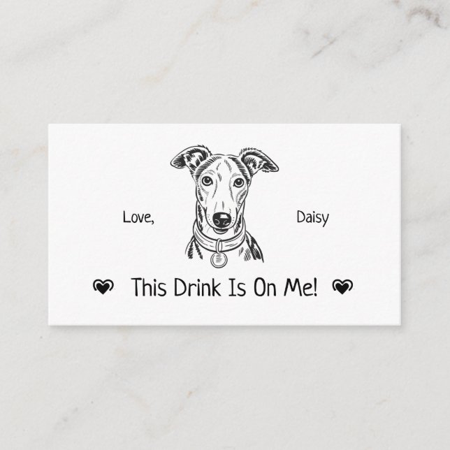 Cute Personalized Dog Wedding Drink Ticket Enclosure Card (Front)