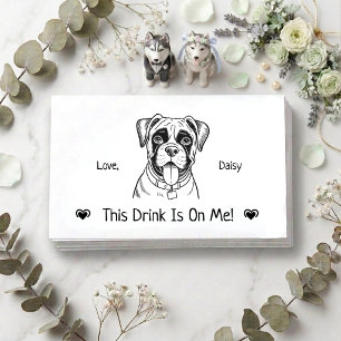 Cute Personalized Dog Wedding Drink Ticket Enclosure Card
