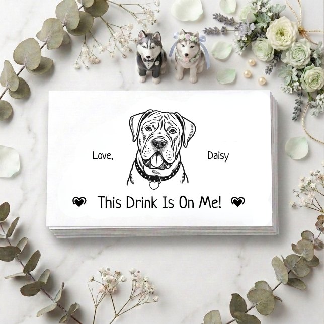 Cute Personalized Dog Wedding Drink Ticket Enclosure Card (Creator Uploaded)