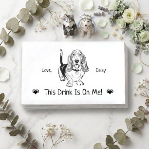 Cute Personalized Dog Wedding Drink Ticket Enclosure Card