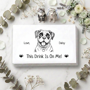 Cute Personalized Dog Wedding Drink Ticket Enclosure Card