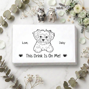 Cute Personalized Dog Wedding Drink Ticket Enclosure Card