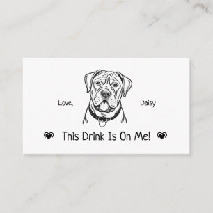 Cute Personalized Dog Wedding Drink Ticket Enclosure Card