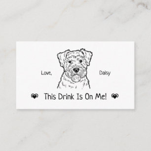 Cute Personalized Dog Wedding Drink Ticket Enclosure Card