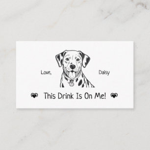 Cute Personalized Dog Wedding Drink Ticket Enclosure Card