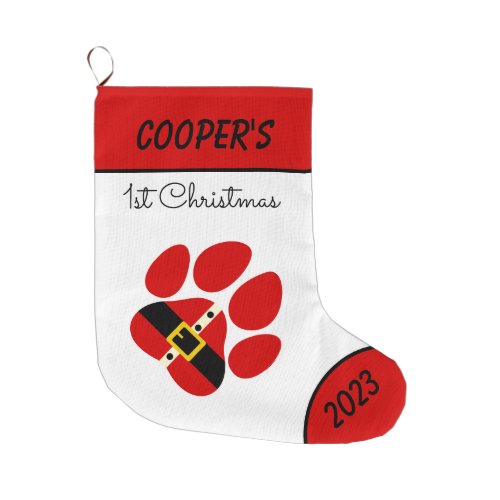 Cute Personalized Dogs 1st Christmas Stocking
