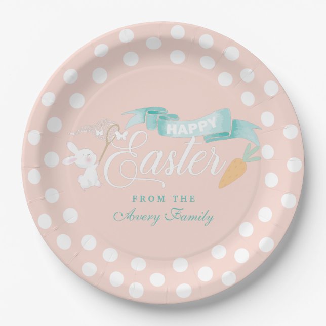 Cute Personalized Easter Paper Plates (Front)
