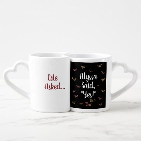 Cute Personalized Engagement Mug Set