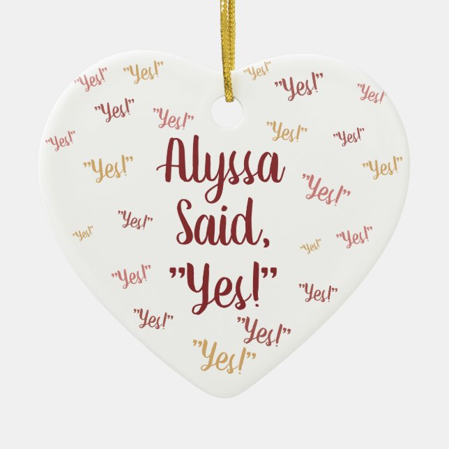 Cute Personalized Engagement Ornament (Front)