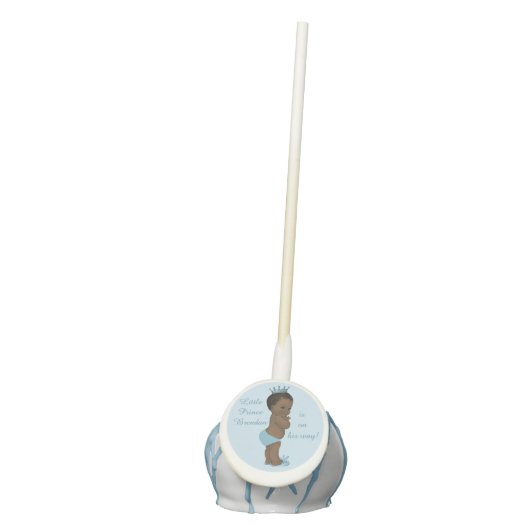 Cute Personalized Ethnic Little Prince Baby Shower Cake Pops (Front)