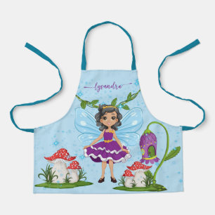 Cute Personalized Fairy, Mushrooms & House Kids  Apron