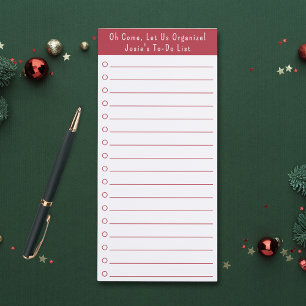 Cute Personalized Faith Christmas To Do List Red Magnetic Notepad
