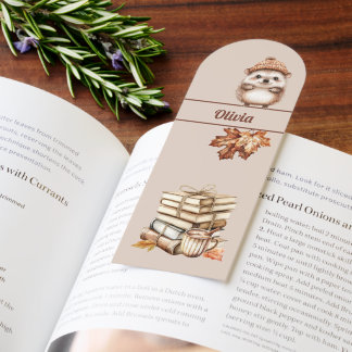 Cute Personalized Fall Hedgehog Bookmark