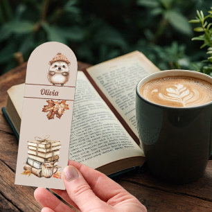 Cute Personalized Fall Hedgehog Bookmark 