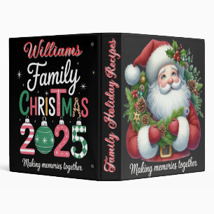 Cute Personalized Family Christmas 2025 3 Ring Binder