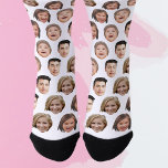 Cute Personalized Family Face 4 Photos Socks<br><div class="desc">The background needs to be transparent. Make sure the photo is cropped tightly to the object/face. If you have any problem cropping your photo, i can do it for you. Before placing an order, you have to send your photo to my message or email at ayokholid@gmail.com, and i will send...</div>