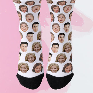 Cute Personalized Family Face 4 Photos Socks