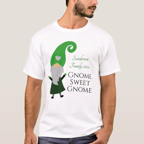 Cute Personalized Family Gnome Sweet Gnome T_Shirt