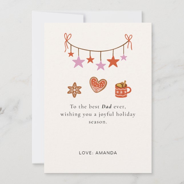 Cute Personalized Father Christmas Card (Front)