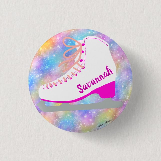 Cute Personalized Figure Skating Button (Front)