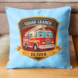 Cute Personalized Firefighter Badge Personalized Throw Pillow