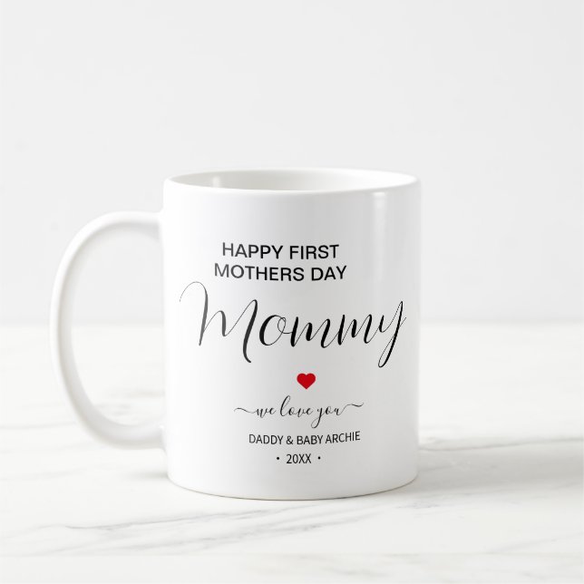 Cute Personalized First Mother's Day coffee Mug (Left)