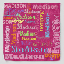 Cute Personalized First Name Pattern on Hot Pink Bandana