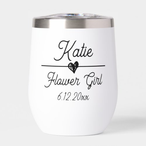 Cute Personalized Flower girl Gift Thermal Wine Tumbler